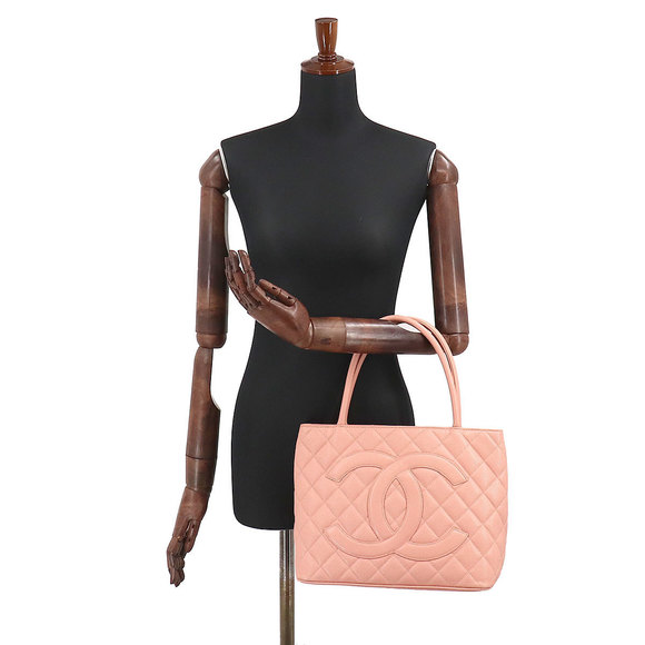 Chanel Reissue Tote Bag Caviar Skin Leather Pink Gold Metal Fittings - Picture 9 of 9